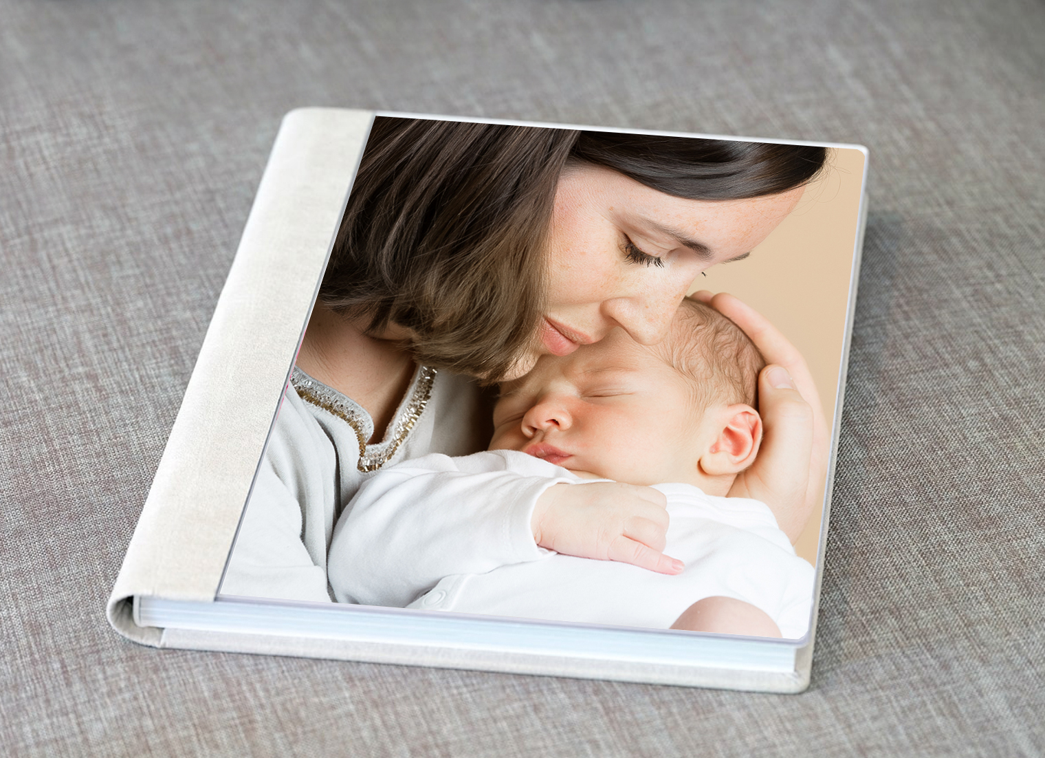 Album mit Acryl Fotocover newborn baby familie
